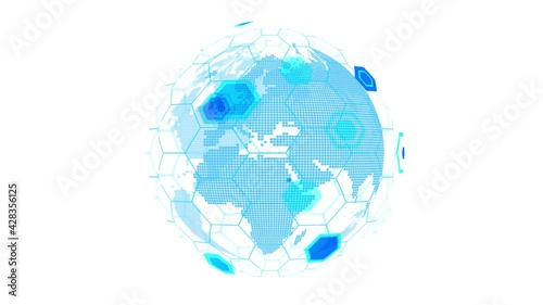 青色の世界のネットワークイメージデジタル背景
