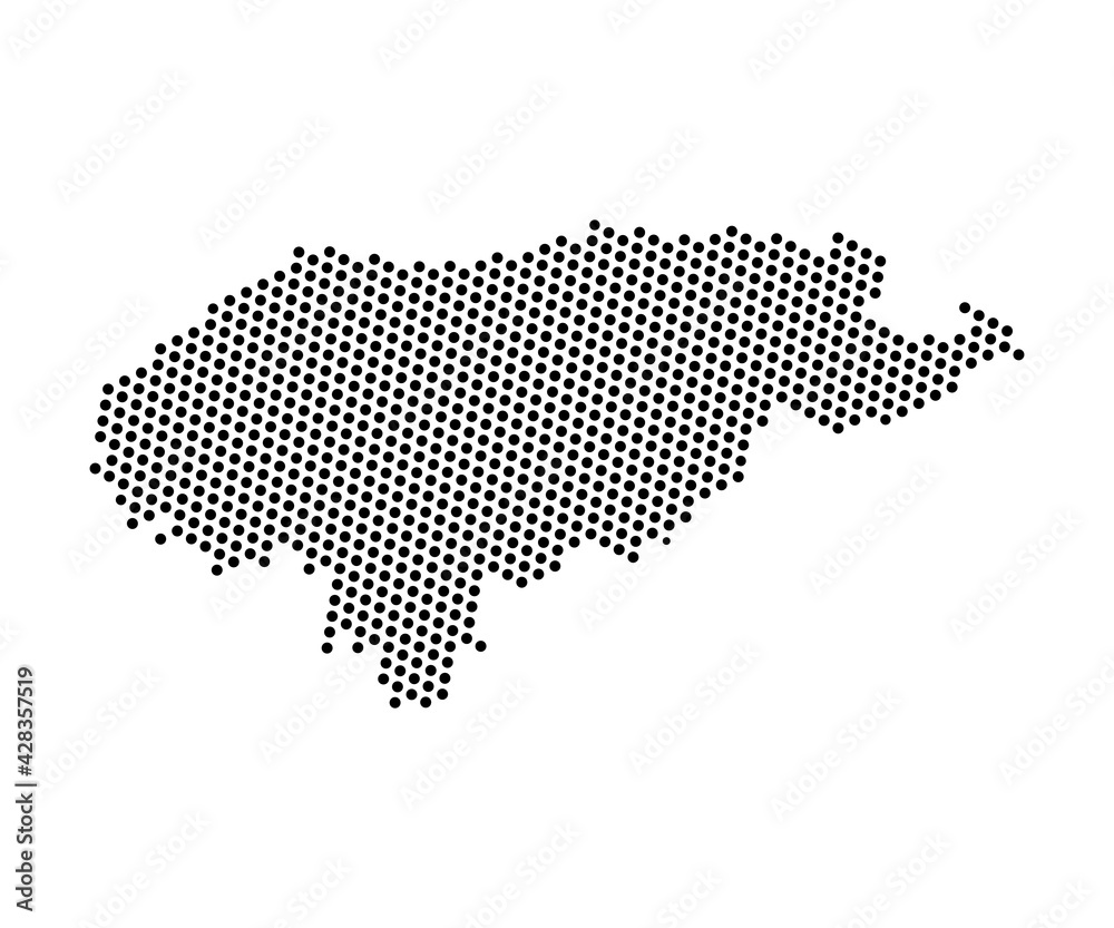 Abstract map of Honduras dots planet, lines, global world map halftone concept. Vector illustration eps 10.