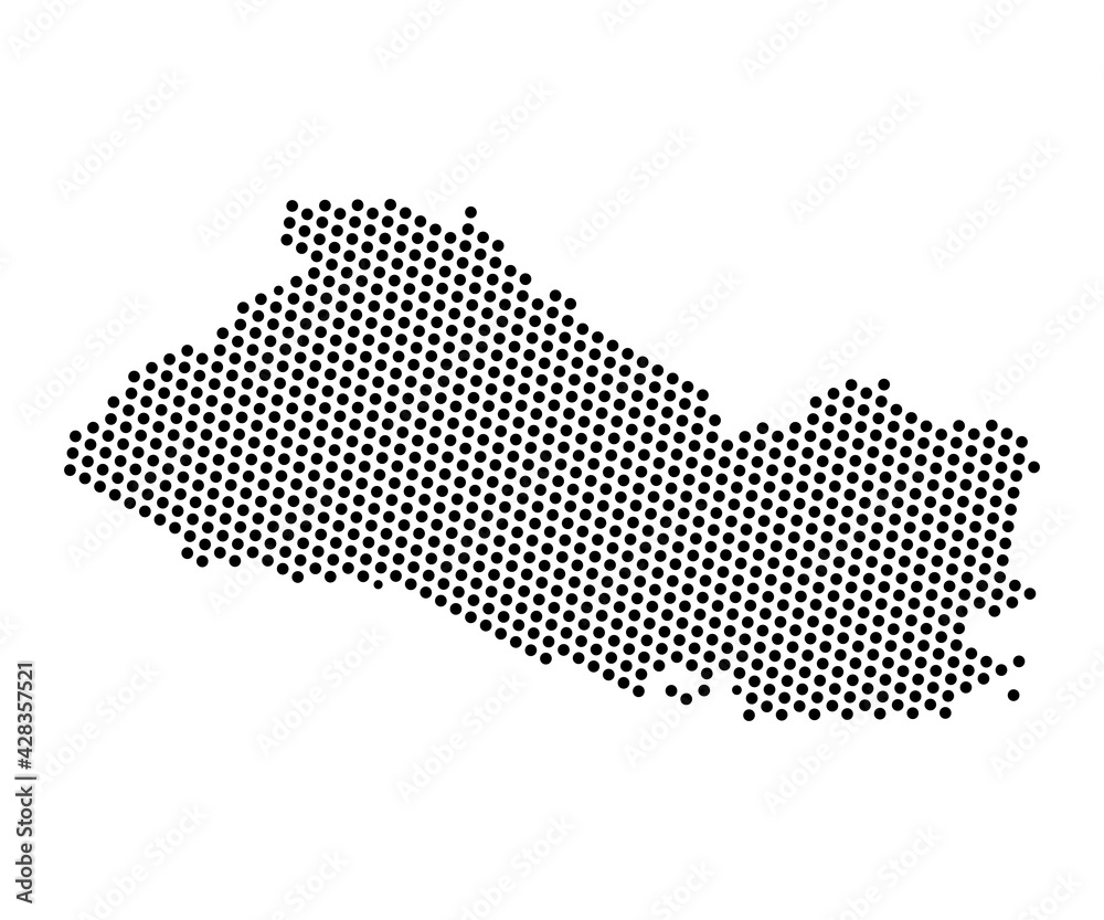 Abstract map of Salvador dots planet, lines, global world map halftone concept. Vector illustration eps 10.