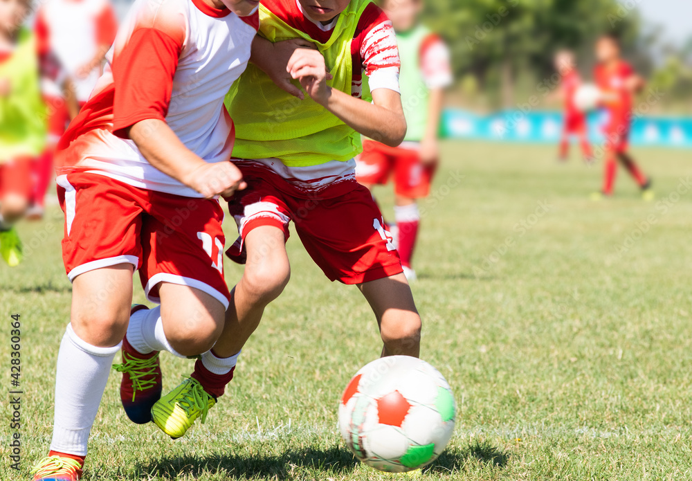 Football Soccer Kick. Soccer Players Duel.