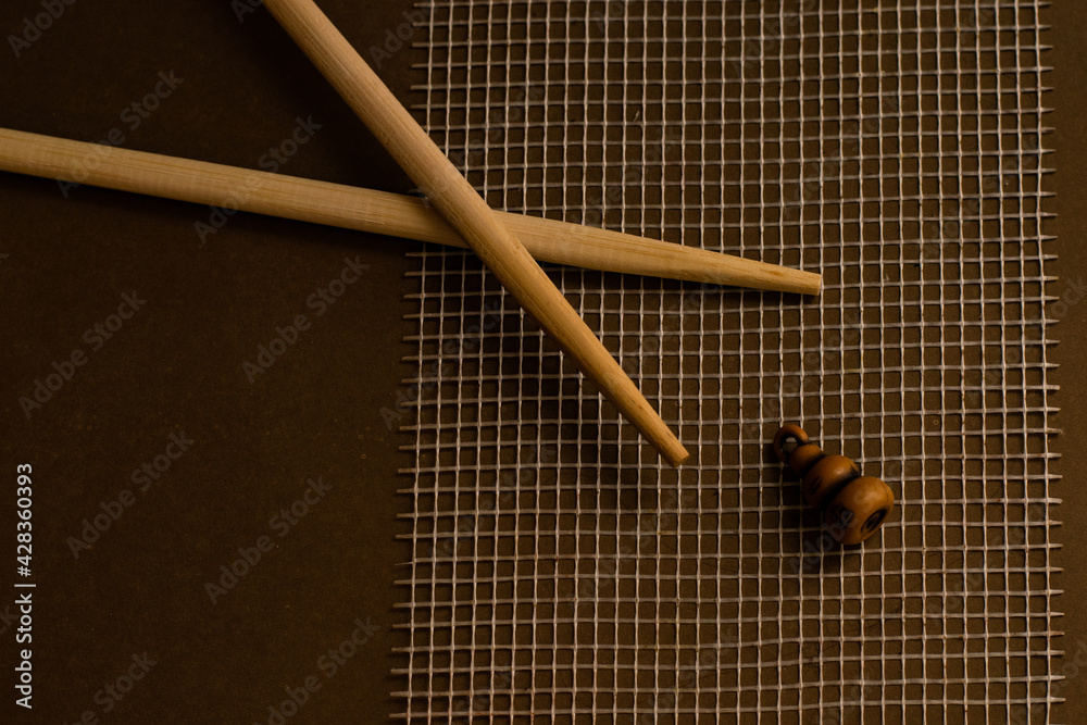 chopsticks on mat chopsticks on mat