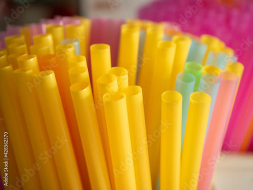 close up of straws