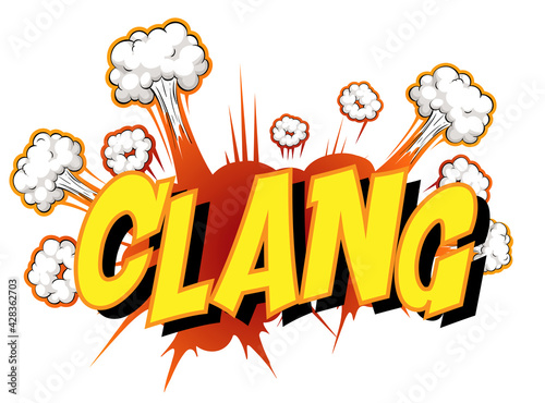 Comic speech bubble with clang text