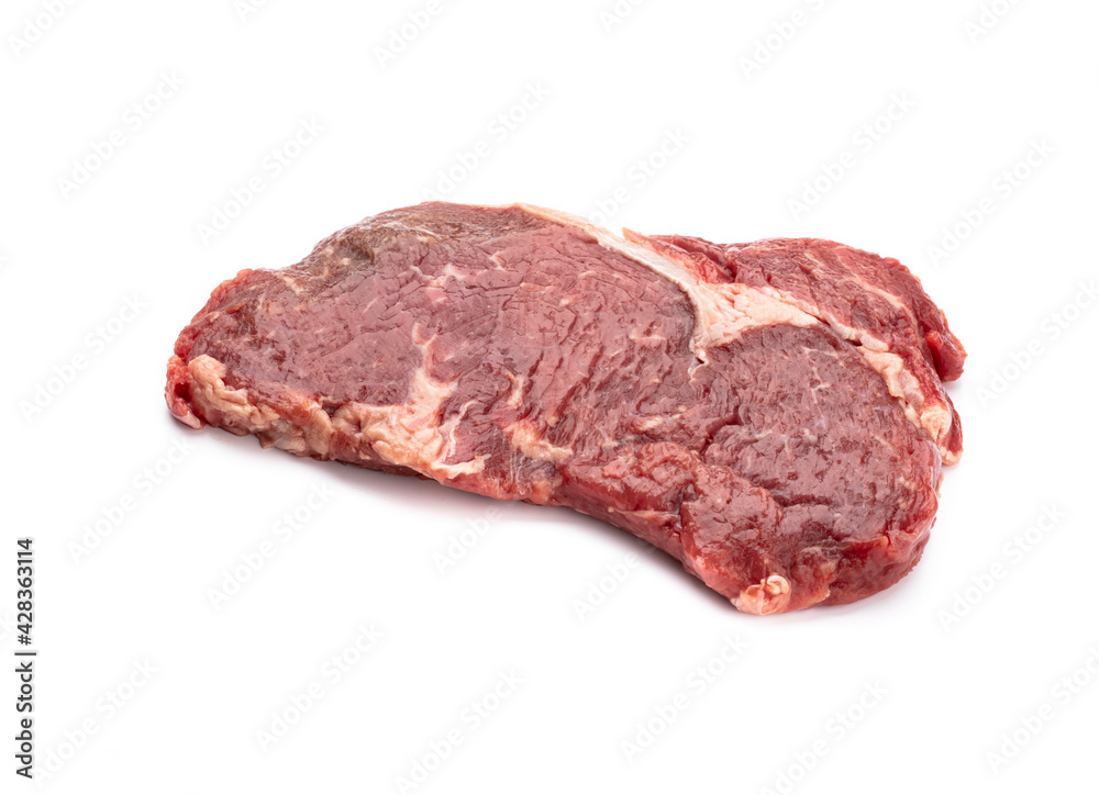 Fresh raw steaks isolated on white background................. Fresh raw steaks isolated on white background.................
