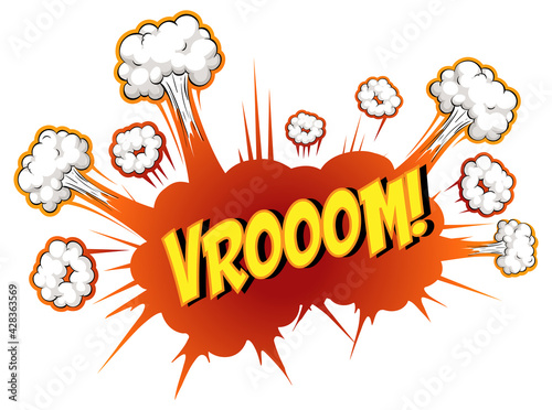 Comic speech bubble with vroom text