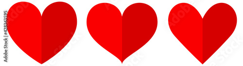 Set of different shapes of heart