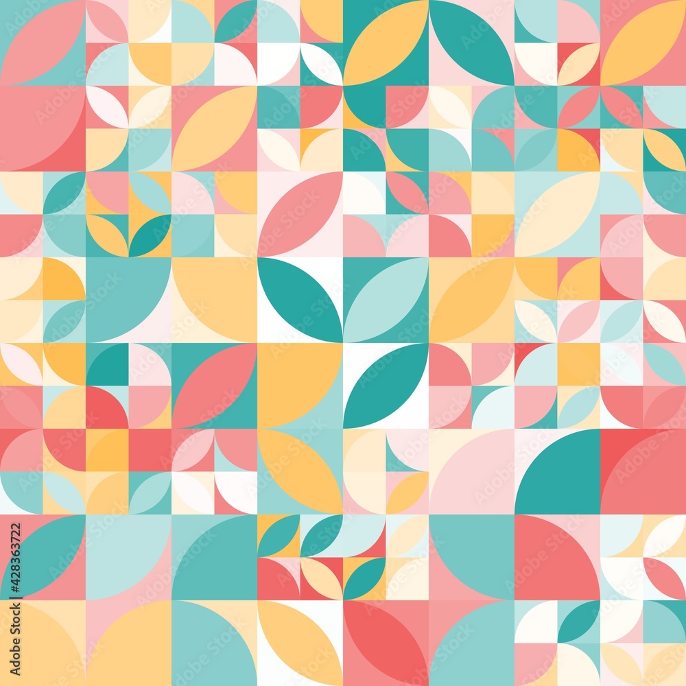 Minimal modern mosaic geometric colorful abstract background pattern art