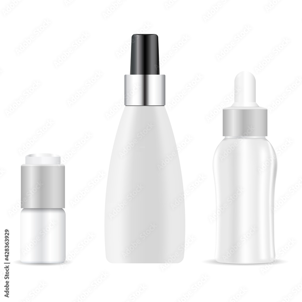 Serum dropper bottle. Essential oil container mock up, natural aroma vial, plastic medicine packaging, medical template. Plastic eyedropper bottle, beauty liquid jar Serum dropper bottle. Essential oil container mock up, natural aroma vial, plastic medicine packaging, medical template. Plastic eyedropper bottle, beauty liquid jar