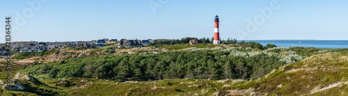 Panoramic view of the town H  rnum with Lighthouse H  rnum  Sylt  Schleswig-Holstein  Germany