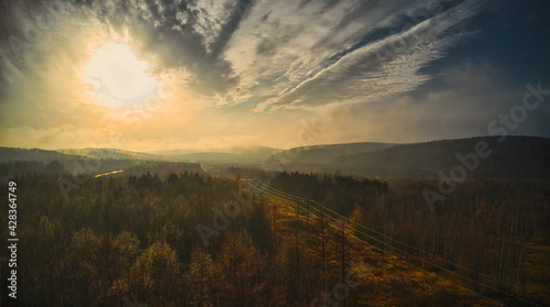 sunset in the mountains