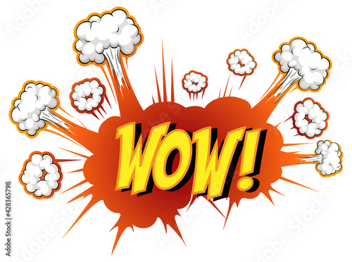 Comic speech bubble with wow text