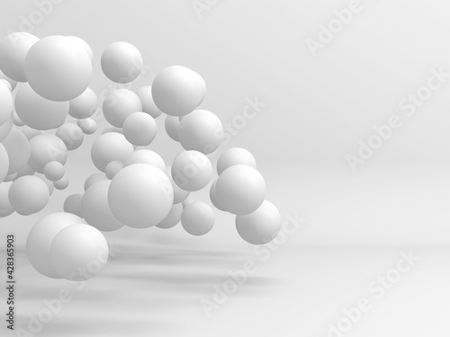 Fototapeta Naklejka Na Ścianę i Meble -  Abstract white many spheres design background