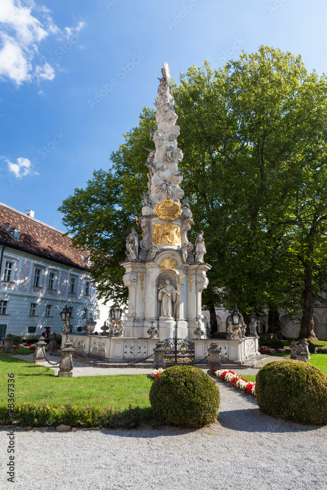 Column of the Holy Trinity in the courtyard of the monastery of Heiligenkreuz, Vienna, Austria