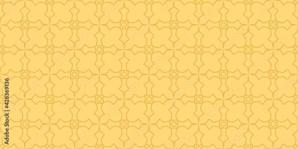 Background pattern with simple geometric pattern on a yellow background, wallpaper. Seamless pattern, texture for your design. Vector image 