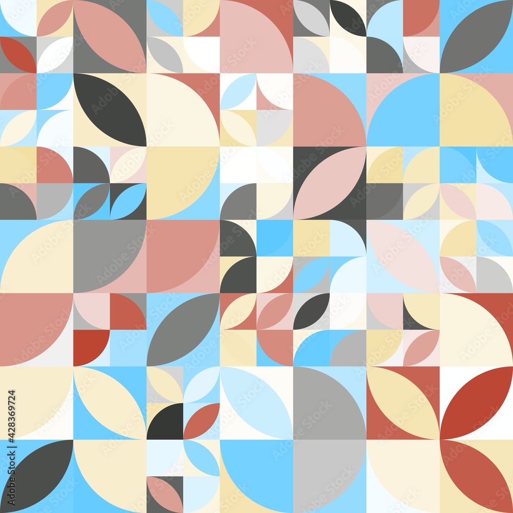 Minimal modern geometric colorful abstract background pattern art