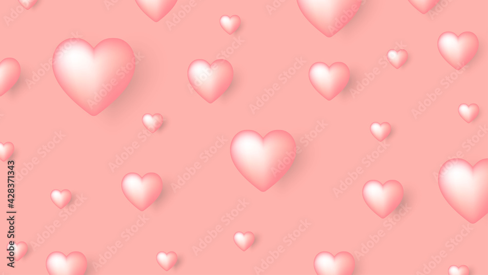 Pastel heart float background banner