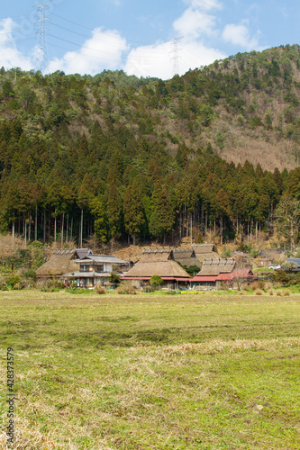 Wallpaper Mural Rice fields and old thatched-roof houses in Kitamura, Miyama Kayabuki no Sato, Nantan City, Kyoto Prefecture, Japan Torontodigital.ca