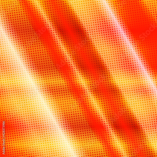 90-s style. Creative illustration in halftone style with orange gradient. Abstract colorful geometric background. Pattern for wallpaper  web page  textures