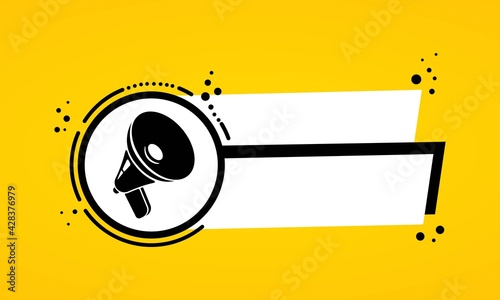 Megaphone with blank speech bubble banner. Loudspeaker. Label for business, marketing and advertising. Vector on isolated background. EPS 10