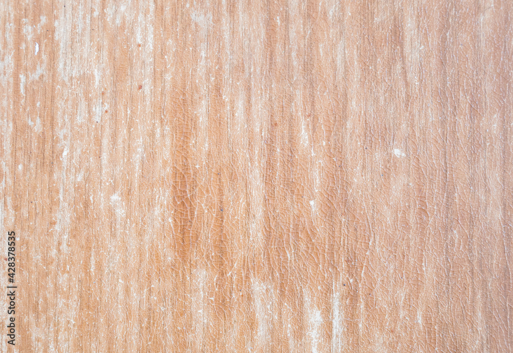 Obraz premium Old brown wooden background with white dye scratch. Real wood texture. Hipster wallpaper.