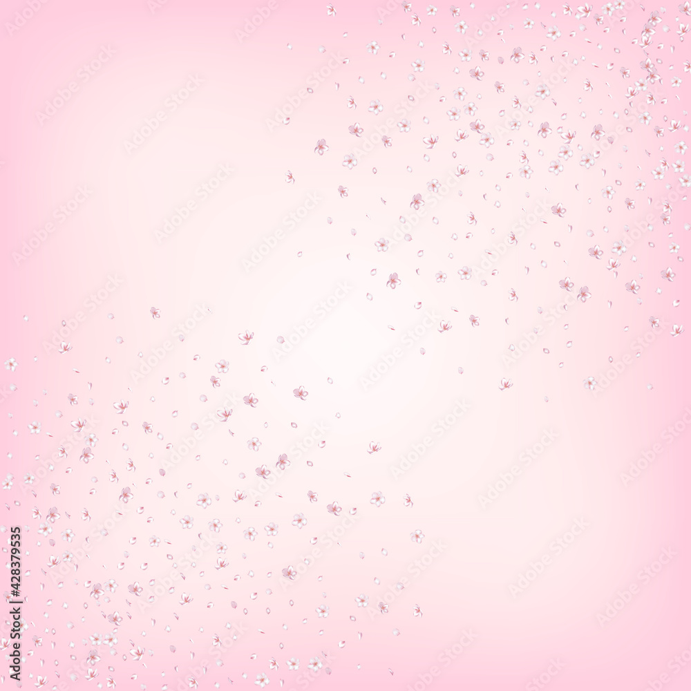 Sakura Cherry Blossom Confetti. Blooming Cosmetics Ad Elegant Flower