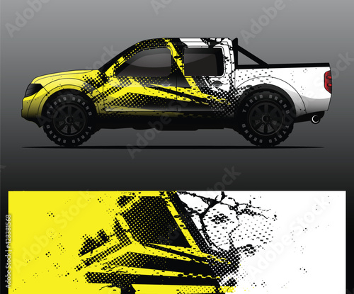 Truck decal graphic wrap vector, abstract background
