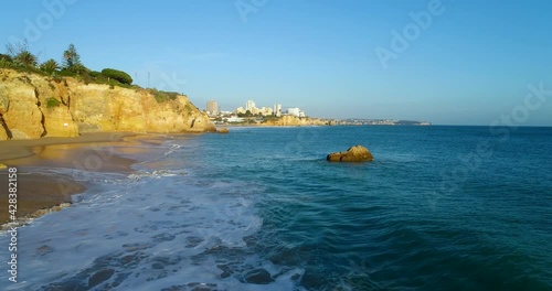 Scenic view of the Alemao Beach (Praia do Alemao) in Portimão, Algarve, Portugal