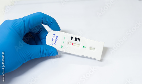 Strip Screening rapid test COVID-19 antigen negative.