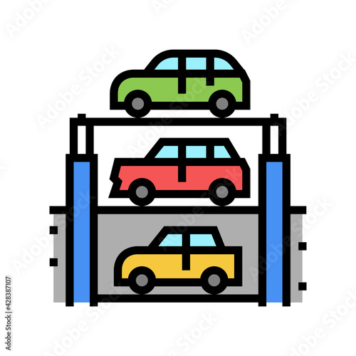 lift multilevel equipment parking color icon vector. lift multilevel equipment parking sign. isolated symbol illustration