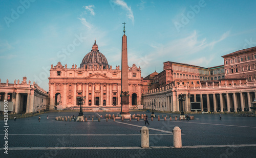 Saint Peter's Square in morning light. Vatican, Rome, Italy.