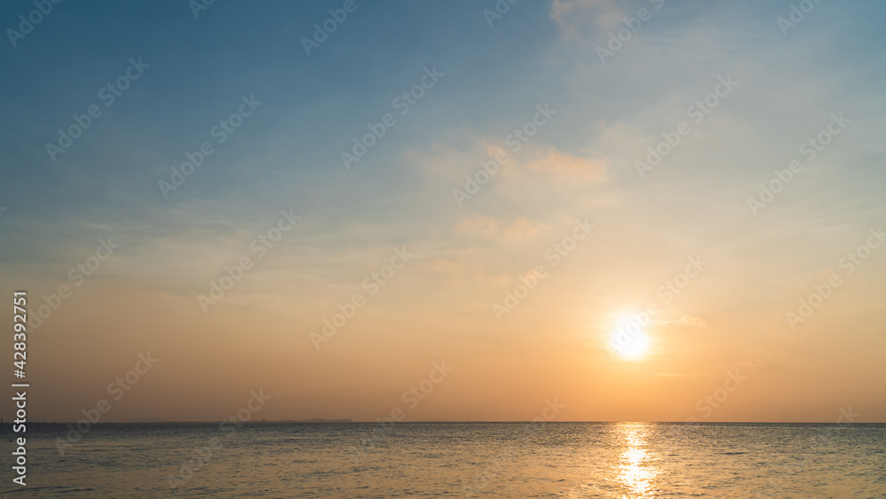 sunset over the sea in the evening 