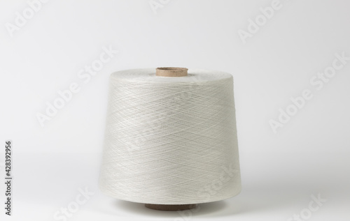 Textile reels on isolated white background
