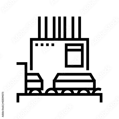 processing aluminium production line icon vector. processing aluminium production sign. isolated contour symbol black illustration