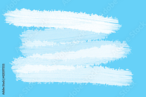 Konstfotografi White sloppy zigzag stripe on blue background