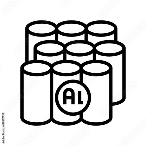 product of aluminium production line icon vector. product of aluminium production sign. isolated contour symbol black illustration