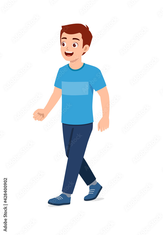 Fototapeta premium young good looking man doing walk pose