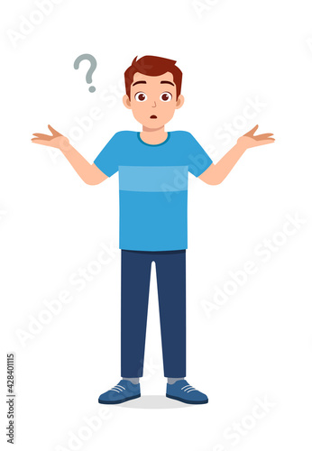 young good looking man doing confused pose
