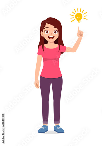 young good looking woman doing think pose