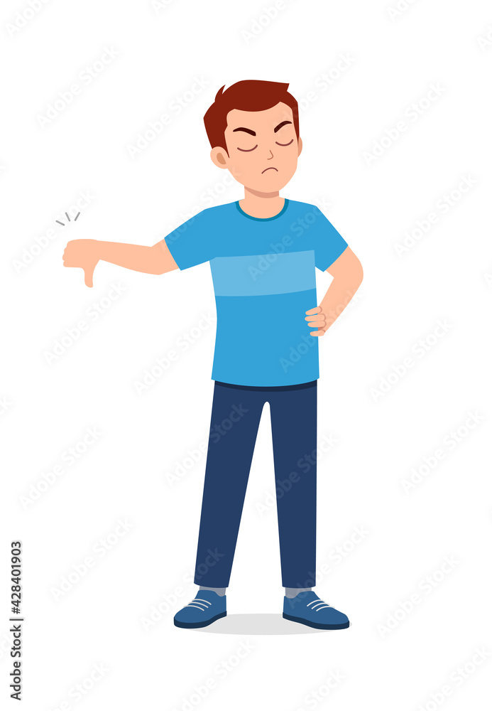 young good looking man doing thumb down pose young good looking man doing thumb down pose