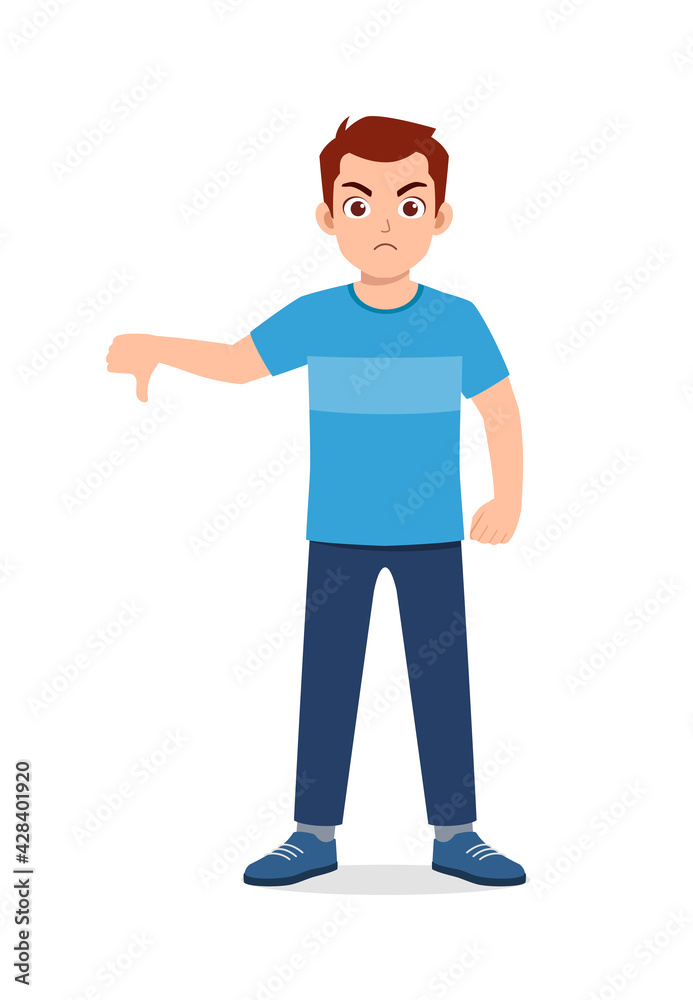 young good looking man doing thumb down pose young good looking man doing thumb down pose