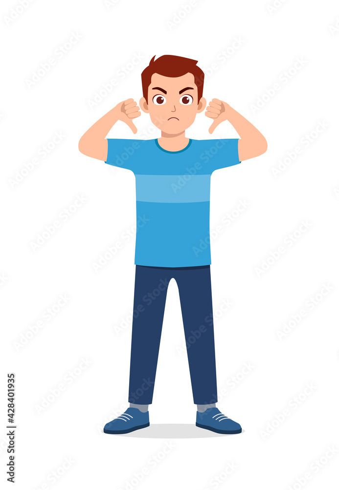 Fototapeta premium young good looking man doing thumb down pose