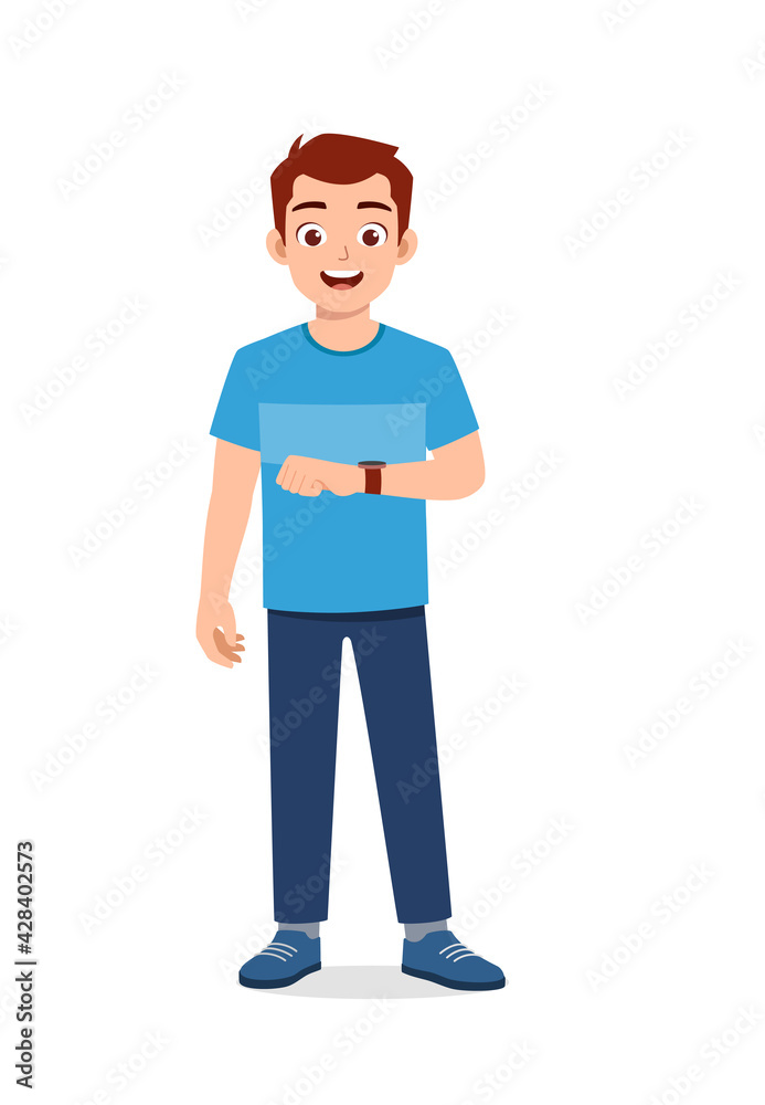 young good looking man wearing good wristwatch young good looking man wearing good wristwatch
