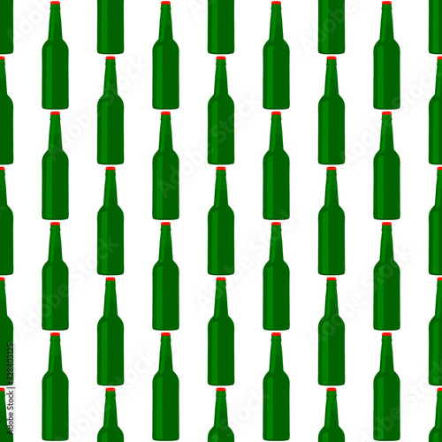 Illustration on theme seamless beer glass bottles with lid for brewery