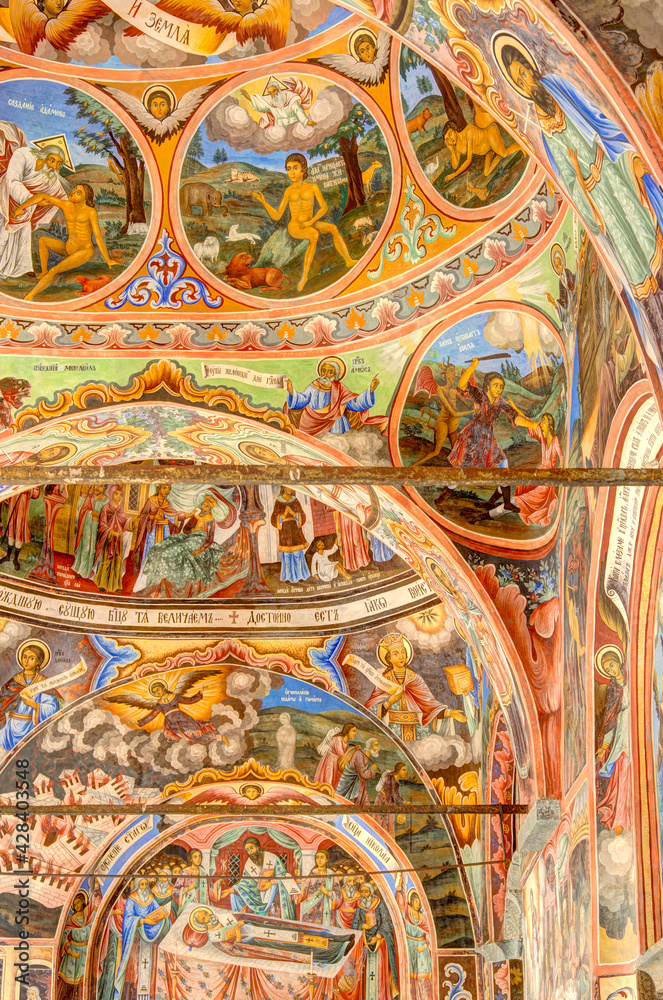 Rila Monastery Frescoes, HDR Image