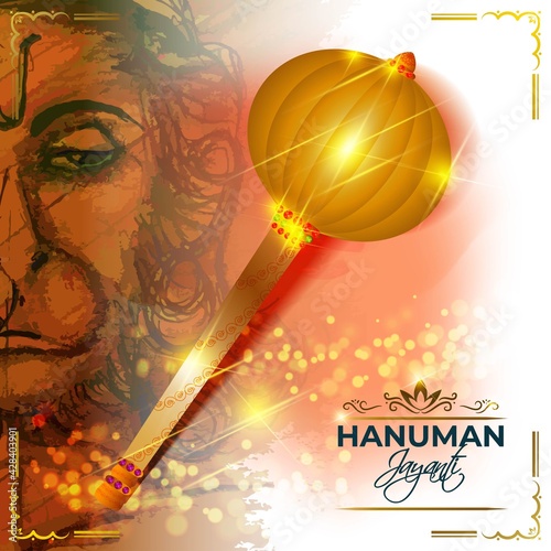 Foto vector illustration for Indian festival Hanuman jayanti