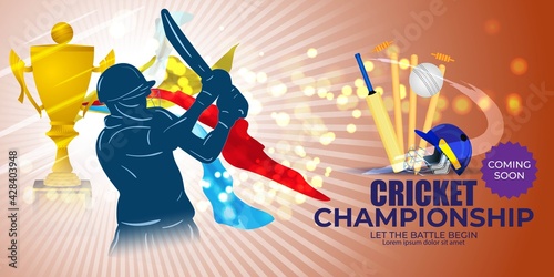 vector illustration for cricket championship league, cricket tournament, concept background for cricket sport 