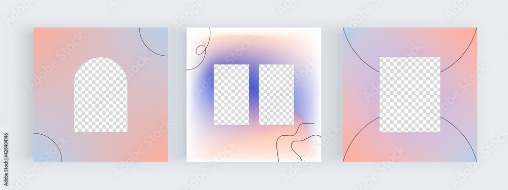 Blue and pink gradient backgrounds for social media banners