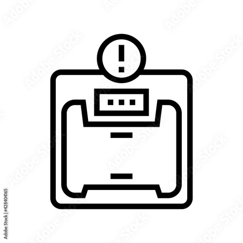 excess weight bariatric line icon vector. excess weight bariatric sign. isolated contour symbol black illustration