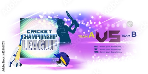 vector illustration for cricket championship league, cricket tournament, concept background for cricket sport 