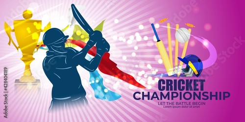 vector illustration for cricket championship league, cricket tournament, concept background for cricket sport 